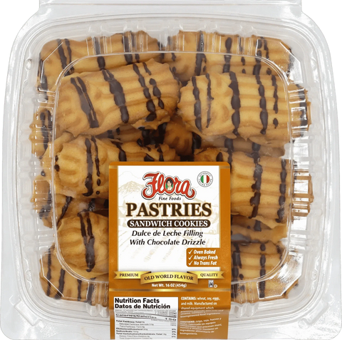 Dulce de Leche Tender Sandwich Cookies 16 oz Flora
