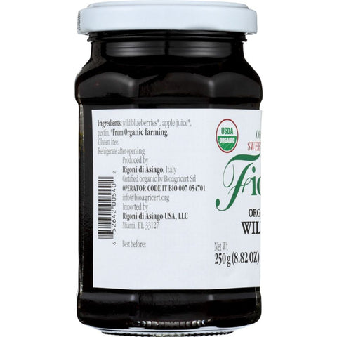 Wild Blueberry Organic Fruit Spread 8.82 oz RIGONI Fiordifrutta