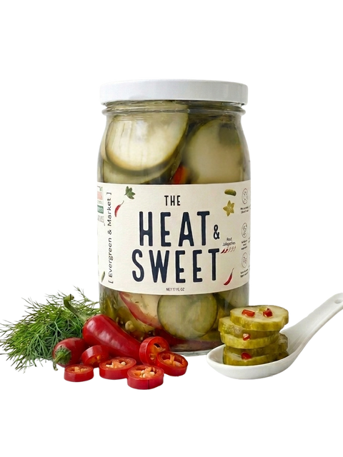 Heat and Sweet Mild Red Jalapeños Pickles 17 oz Glass Jar