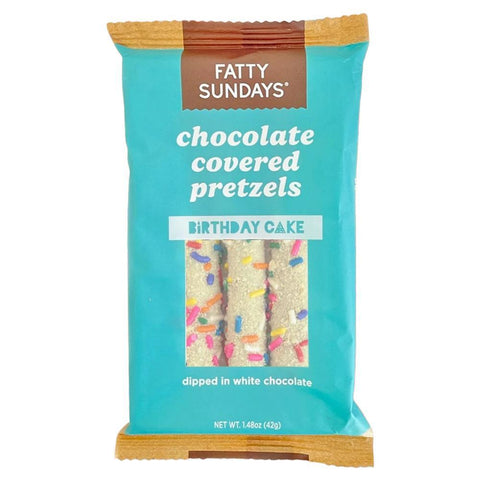Birthday Cake Chocolate Covered Pretzels 42G Fatty Sundays