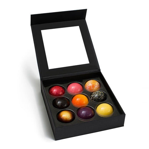 Dome Collection Dome-Shaped Truffles 9PC Feve Artisan Chocolatier