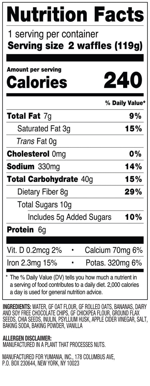 banana chocolate chip key attribute 2-piece Pack Joyffles waffles