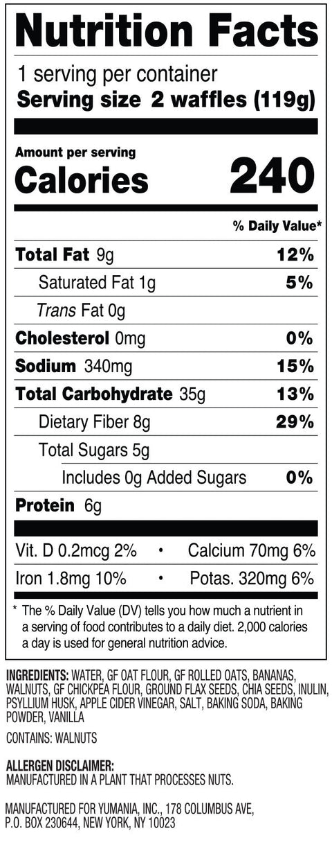 Banana Walnut Nutty Crunchy Comfort Waffles 2-piece Pack Joyffles