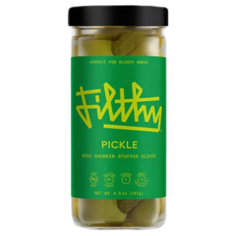 Pickle Mini Gherkin Stuffed Olives 8.5OZ Filthy Foods