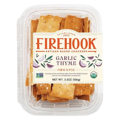 Garlic & Thyme Mediterranean Crackers Wheat Flour Base Firehook Crackers