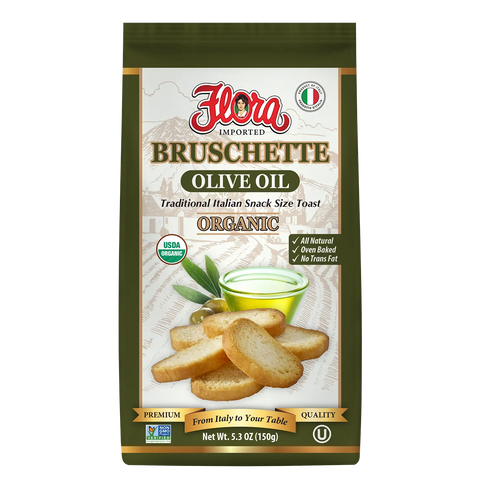 Bruschette Mini Toasts Olive Oil Organic Snack 5.3 oz Flora