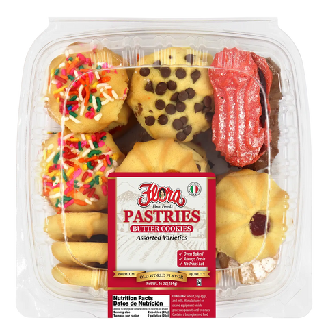 Butter Cookies Assorted Varieties 16 oz Cookie Assortment Flora