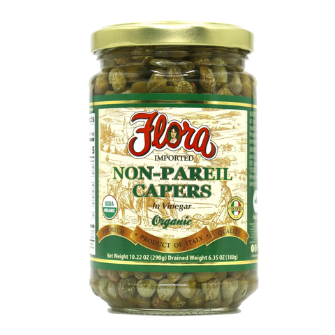 Non-Pareil Organic Capers In Vinegar 10.22 oz Flora