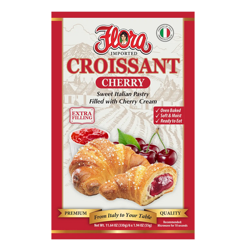 Cherry Filled Soft Pastry Croissants - 11.64 oz Flora