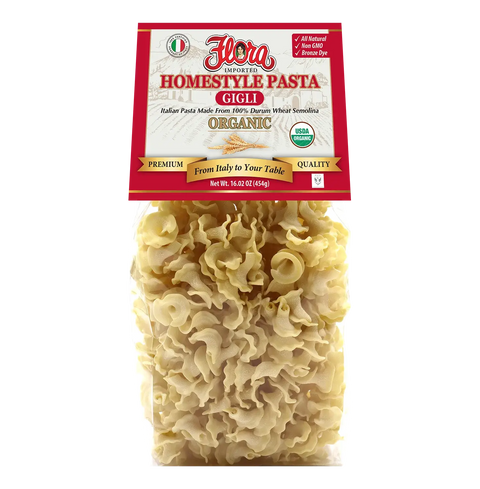 Organic Homestyle Gigli Pasta 16.02 oz Durum Wheat Semolina Flora