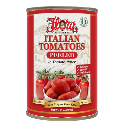 Italian Peeled Tomatoes In Tomato Puree 14 oz Flora