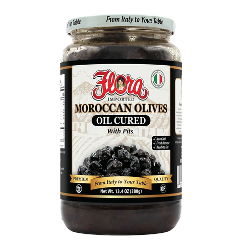 Oil Cured Moroccan Olives With Pits 10.6 oz Flora