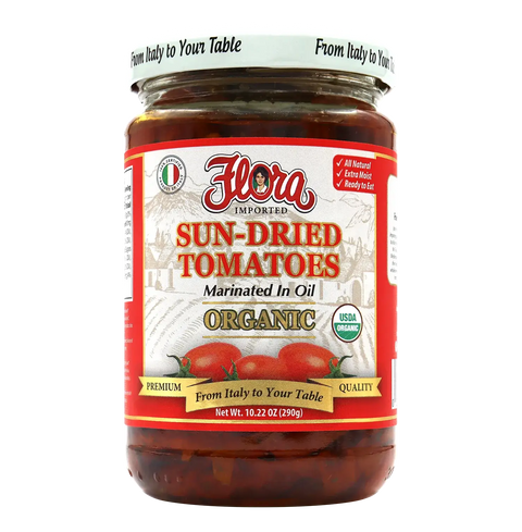 Sun-Dried Tomatoes Organic Marinated In Oil 10.22 oz Flora
