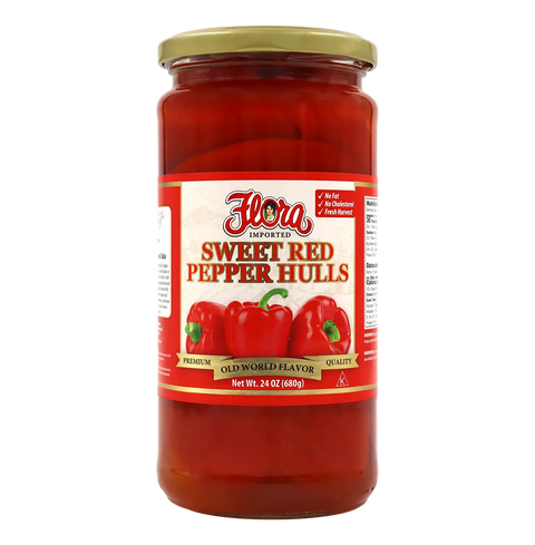 Sweet Red Pepper Hulls Tender Silky Red Pepper Flakes 24 oz Flora