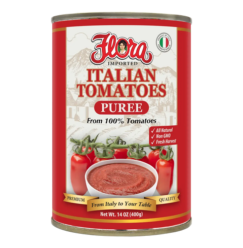 Tomato Puree Smooth Concentrated 14 oz Puree Flora Italian