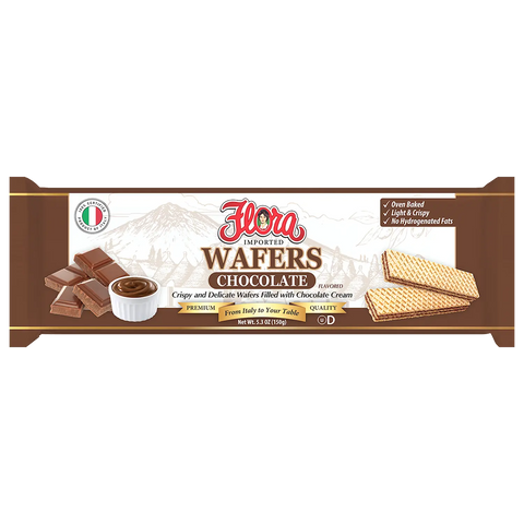Chocolate Smooth Cream Layered Wafers 5.3 oz Flora
