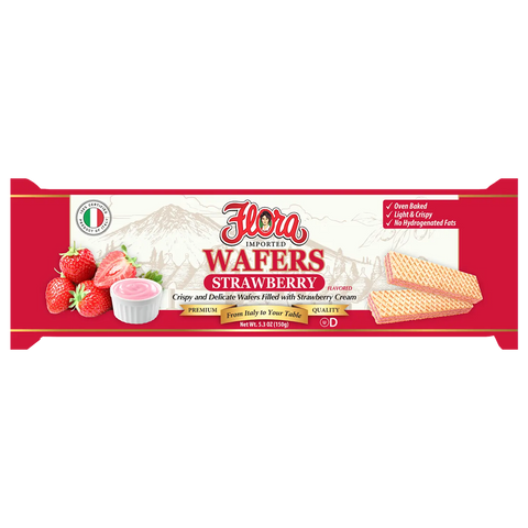 Strawberry Crisp Wafers 5.3 oz Flora