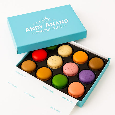 French Macarons 48-Piece Gift Box Gluten-Free Macarons Andy Anand