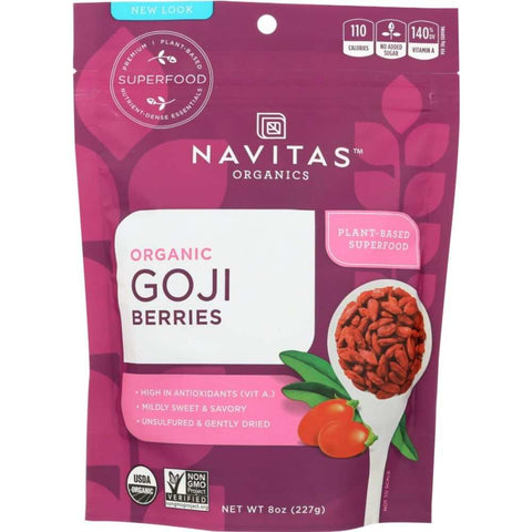 Organic Goji Berries 8oz Dried Superfood NAVITAS
