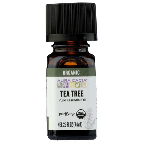 Tea Tree Organic Purifying Essential Oil Aura Cacia 0.25oz