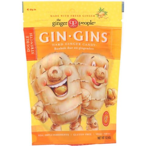 Gin Gins Double Strength Hard Ginger Candy 3 oz THE GINGER PEOPLE