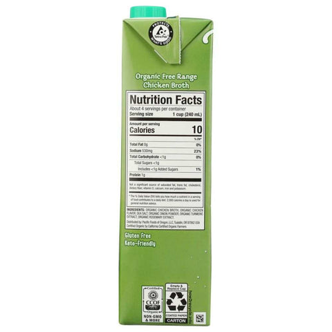 Organic Free Range Rich Chicken Broth 32oz PACIFIC FOODS