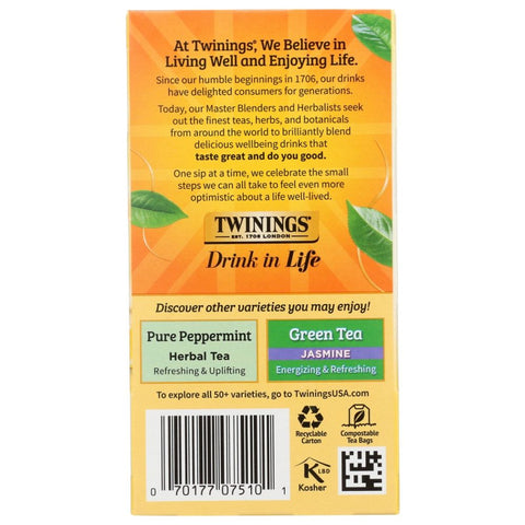 Lemon and Ginger Herbal Tea 20 Bags Twinings