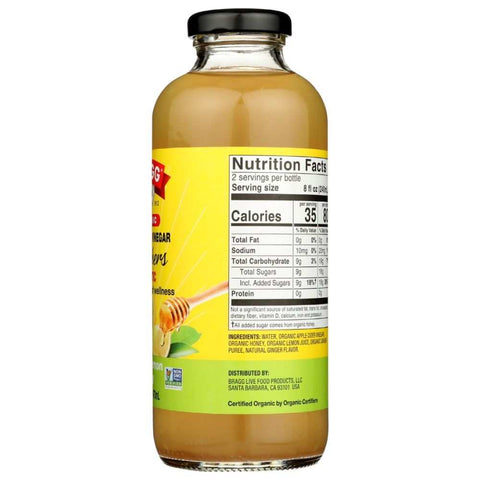 Apple Cider Vinegar Ginger Lemon Honey Refreshers Drink Bragg