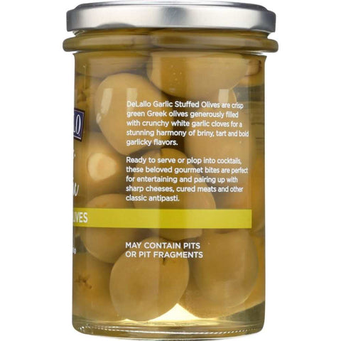 Garlic Stuffed Olives 5.8 oz Jar DeLallo