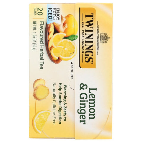 Lemon and Ginger Herbal Tea 20 Bags Twinings