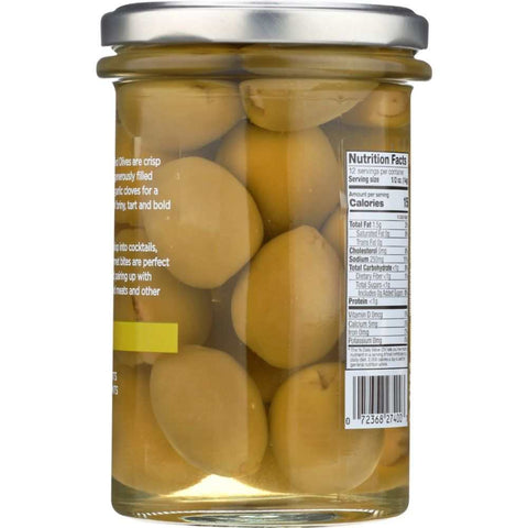 Garlic Stuffed Olives 5.8 oz Jar DeLallo