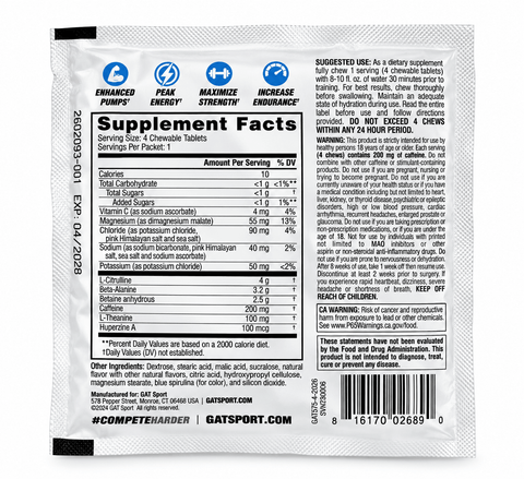 GAT Sport NITRAFLEX Pre-Workout Chews Sample