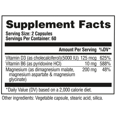 GAT Sport Nitraflex Pro Magnesium | High Absorption Magnesium Complex with Vitamin D3 & B6 | 120 Veggie Capsules