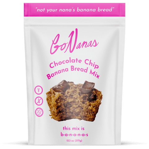 Chocolate Chip Banana Bread Mix Gluten Free 377G Go Nanas