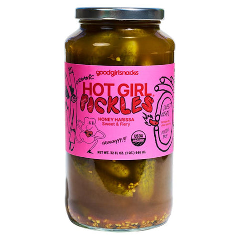 Honey Harissa Hot Girl Pickles 32OZ Good Girl Snacks