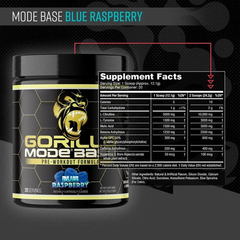 Gorilla Mind Gorilla Mode Base Pre-Workout | 20 Servings