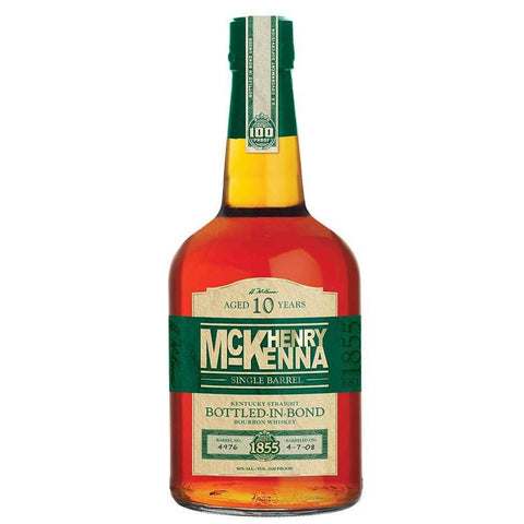 Henry McKenna 10yr Single Barrel Bourbon 750ML H. McKenna Distillery
