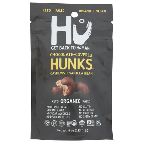 Dark Chocolate Cashews Vanilla Bean Hunks 4 oz HU