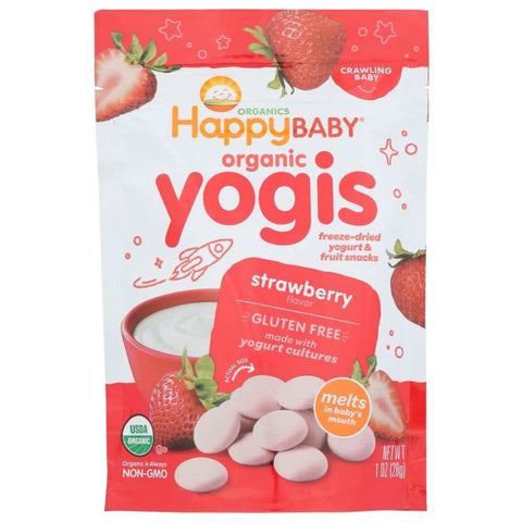 Strawberry Yogis Organic Snack 1 oz Happy Baby