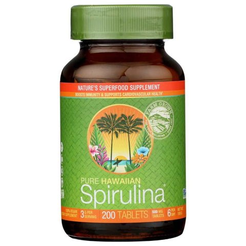 Hawaiian Spirulina Pacifica 500mg Supplement 200 Tablets NUTREX