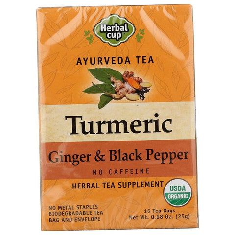 Turmeric Ginger Black Pepper Tea Herbal Cup 16 bg