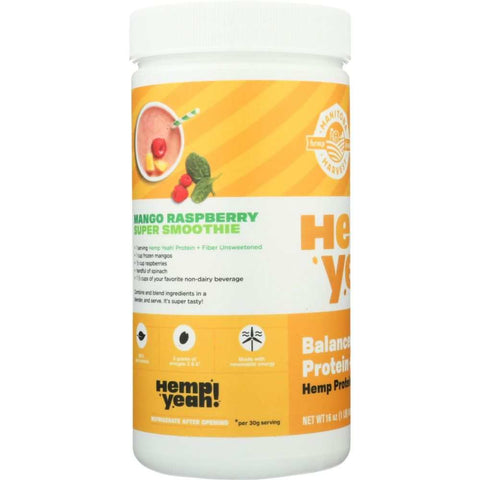 Hemp Yeah Balanced Protein Fiber Unsweetened Powder 16 oz MANITOBA HARVEST