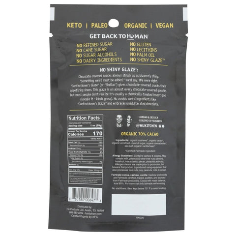 Dark Chocolate Cashews Vanilla Bean Hunks 4 oz HU