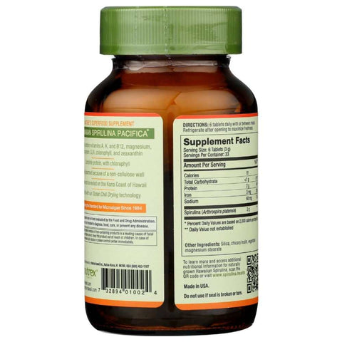 Hawaiian Spirulina Pacifica 500mg Supplement 200 Tablets NUTREX