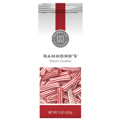 Chocolate-Filled Peppermint Straws 5OZ Candy Hammond's Candies