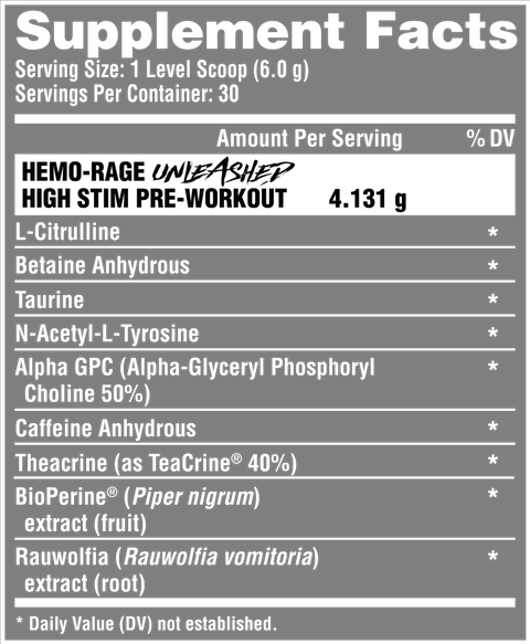 Nutrex Hemo-Rage Pre Workout (Exp 09/01/26)