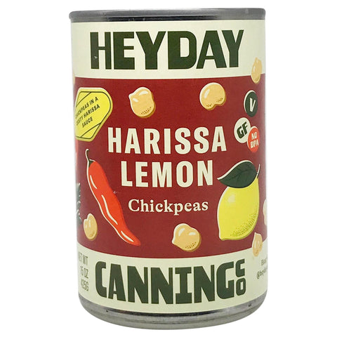 Harissa Lemon Chickpeas 15oz Canned Beans Heyday Canning Co.