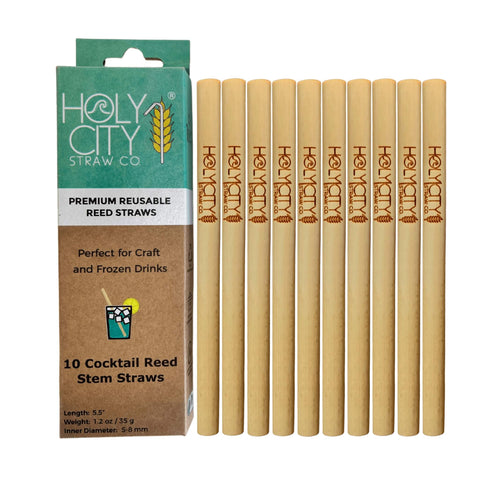 Cocktail Reusable Reed Straws 10ct Holy City Straw Company