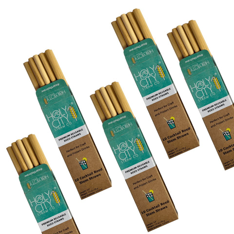 Cocktail Reusable Reed Straws 5 Pack Bundle Holy City Straw Company