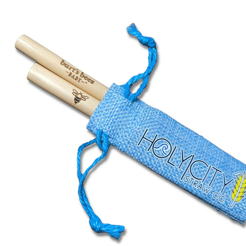 Customizable Two Straw and Jute Pouch Combo by Holy City Straw Company